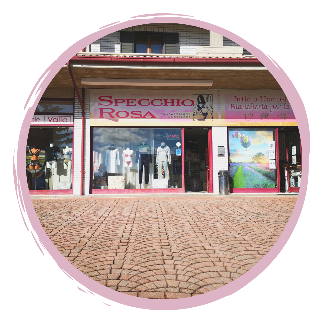 specchio rosa intimo donna uomo bambino pigiami lingerie piumini tendaggi